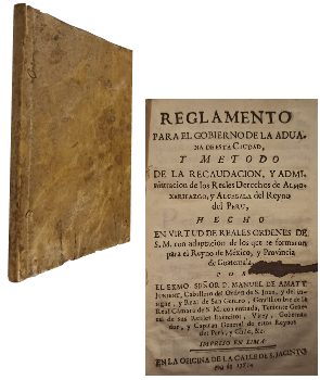 Reglamento para el Gobierno de la Aduana de esta Ciudad, y MÃ©todo de la RecaudaciÃ³n, y AdministraciÃ³n de los Reales Derechos Almo, Xarifazgo, y Alcabala del Reino del Peru 