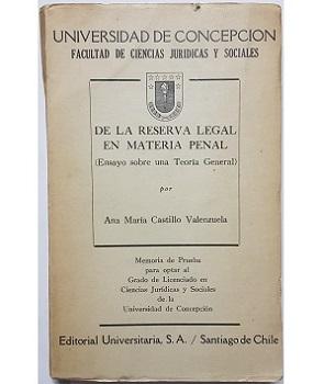 De la Reserva Legal en Materia Penal 